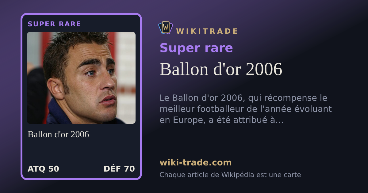 Ballon d'or 2006 — carte Super rare
