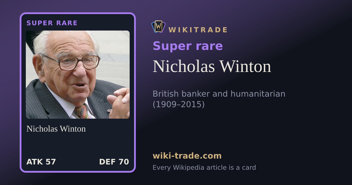 Nicholas Winton — Super rare card