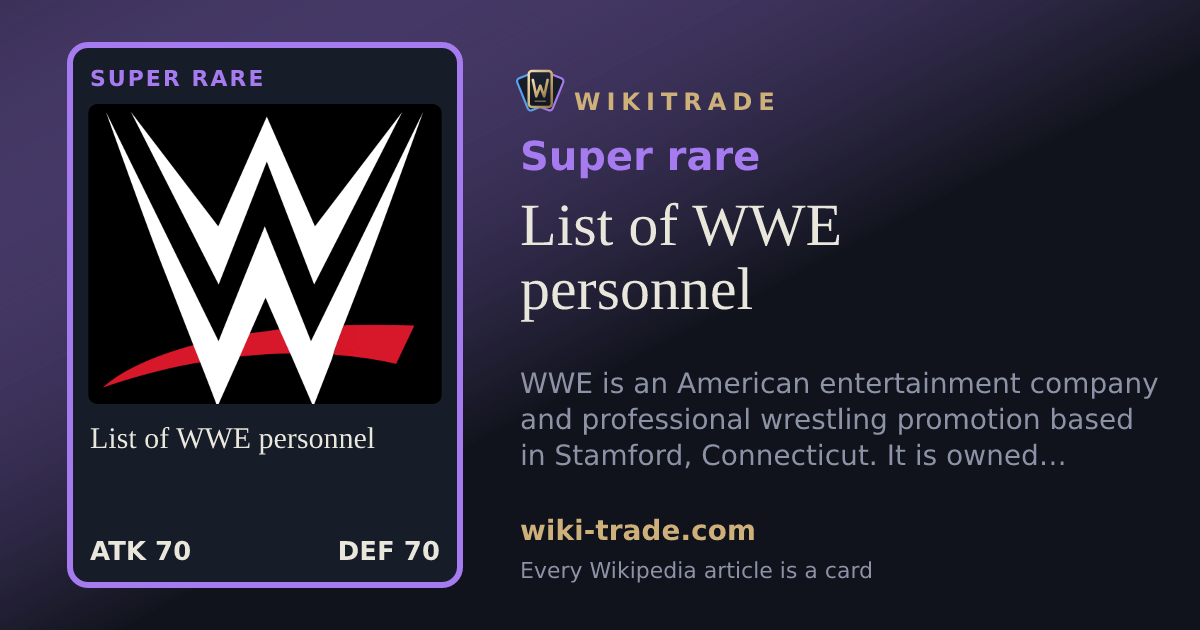 List of WWE personnel — Super rare card