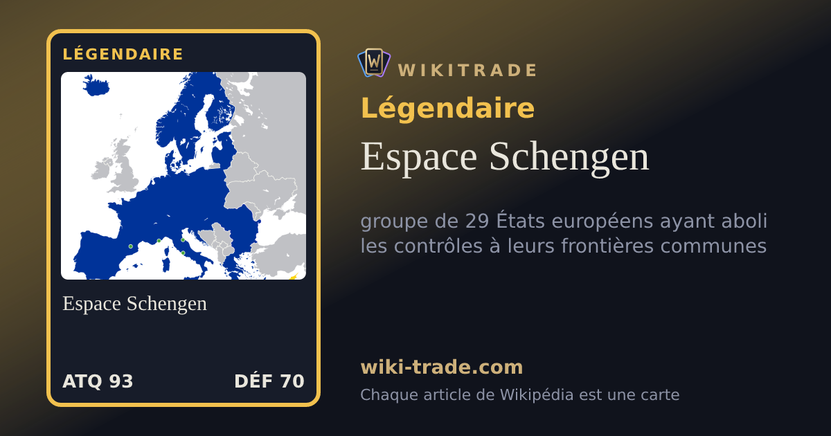 Espace Schengen — carte Légendaire