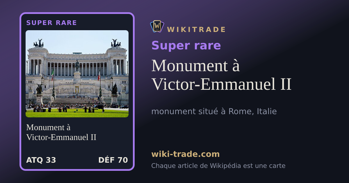 Monument à Victor-Emmanuel II — carte Super rare