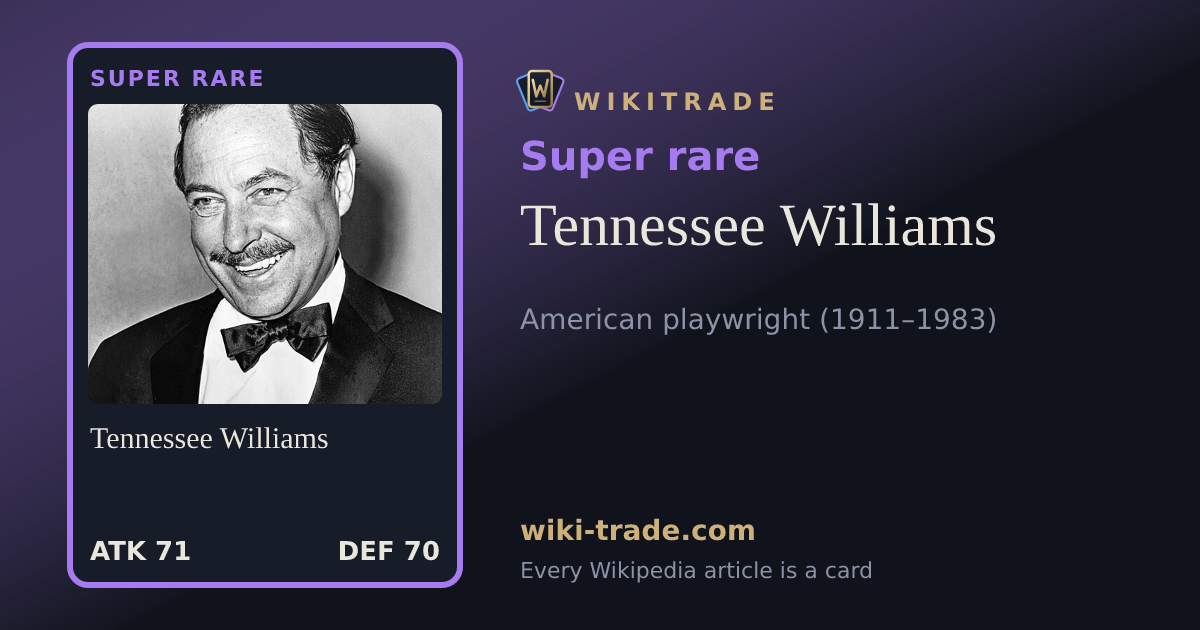 Tennessee Williams — Super rare card
