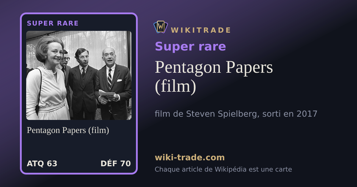 Pentagon Papers (film) — carte Super rare