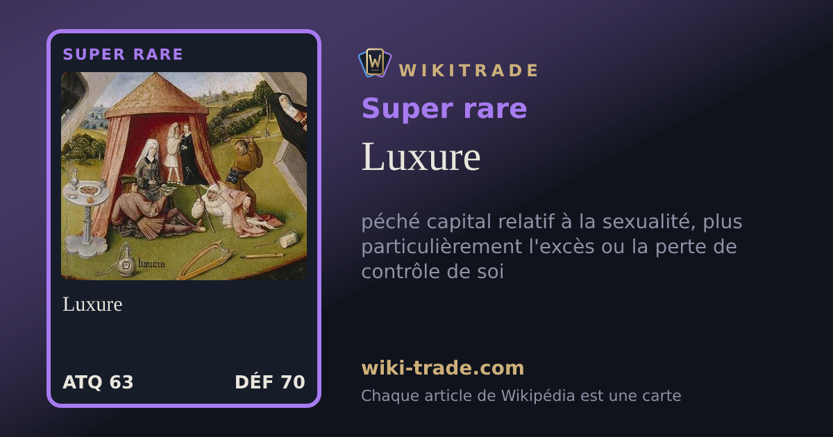 Luxure — carte Super rare