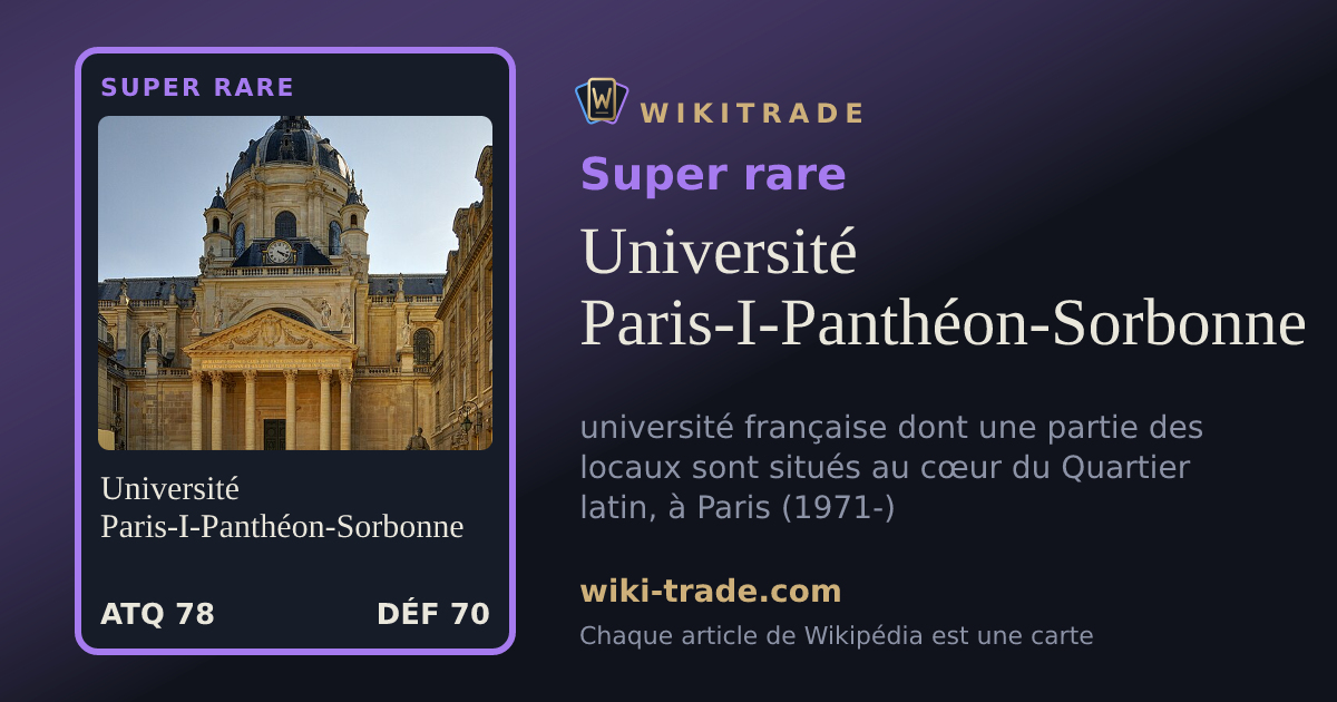 Université Paris-I-Panthéon-Sorbonne — carte Super rare