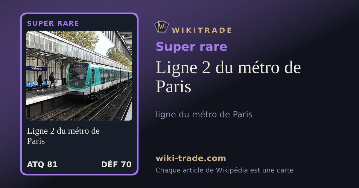 Ligne 2 du métro de Paris — carte Super rare
