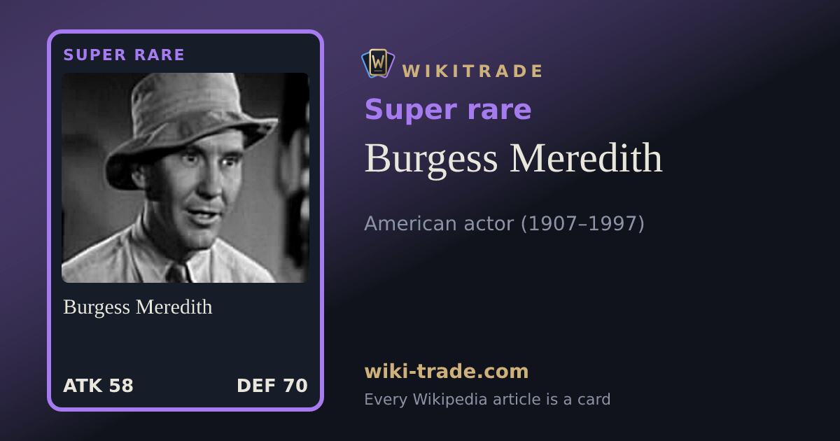 Burgess Meredith — Super rare card