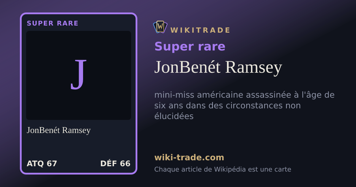 JonBenét Ramsey — carte Super rare