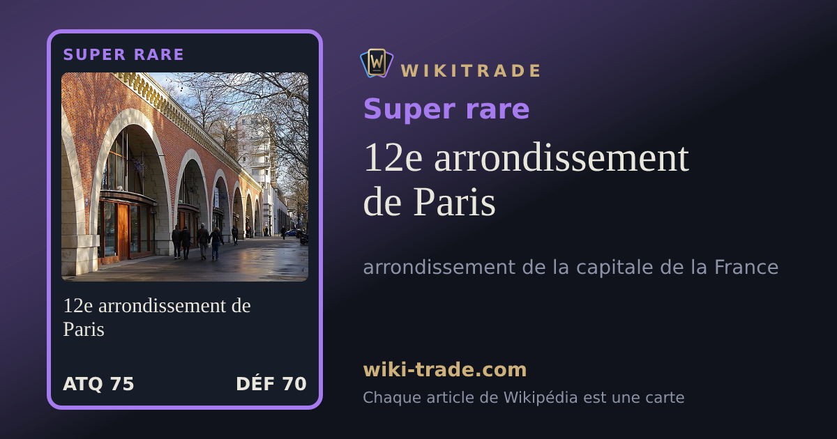12e arrondissement de Paris — carte Super rare