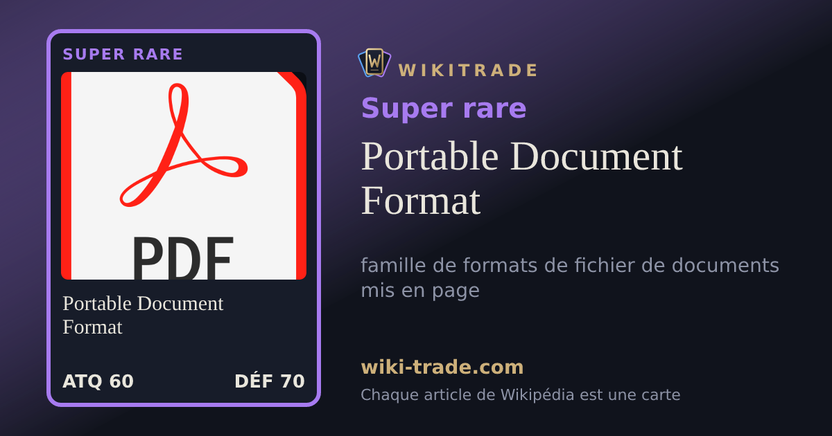Portable Document Format — carte Super rare
