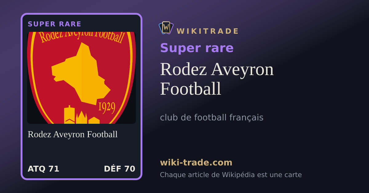 Rodez Aveyron Football — carte Super rare