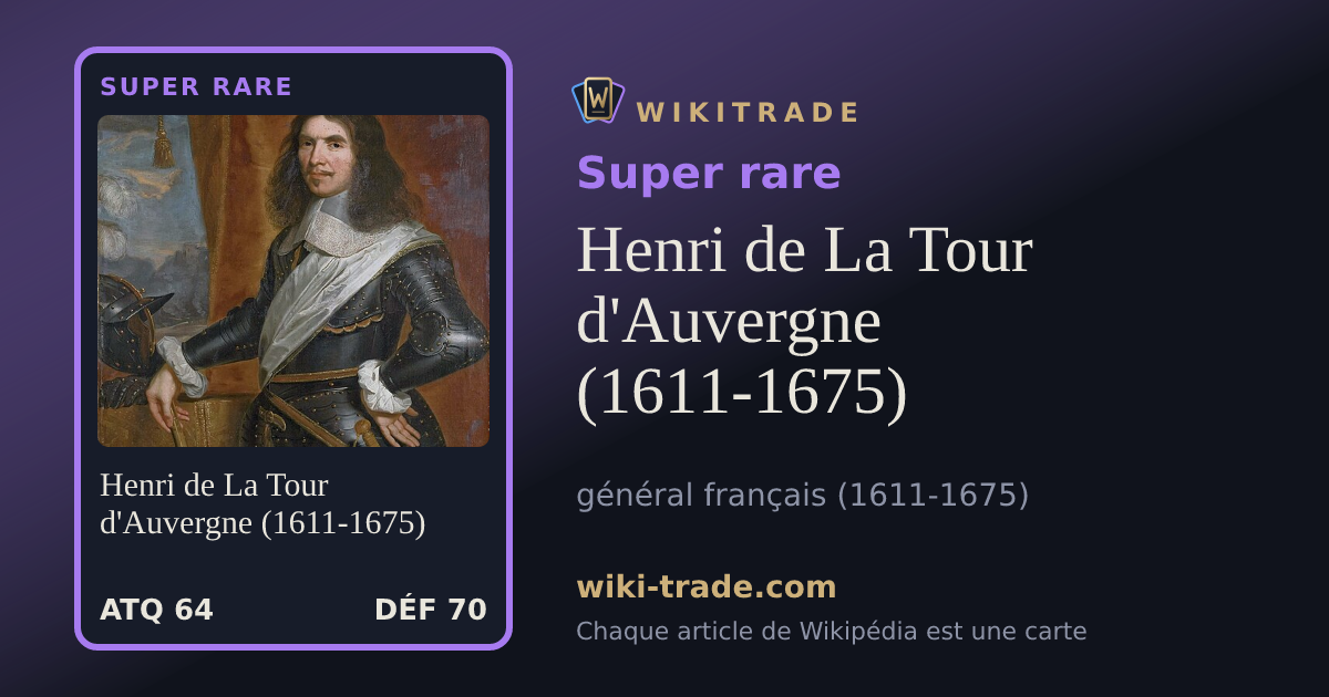 Henri de La Tour d'Auvergne (1611-1675) — carte Super rare