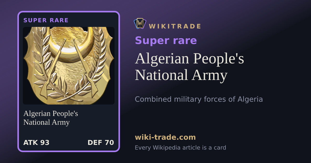 Algerian People's National Army — Super rare card