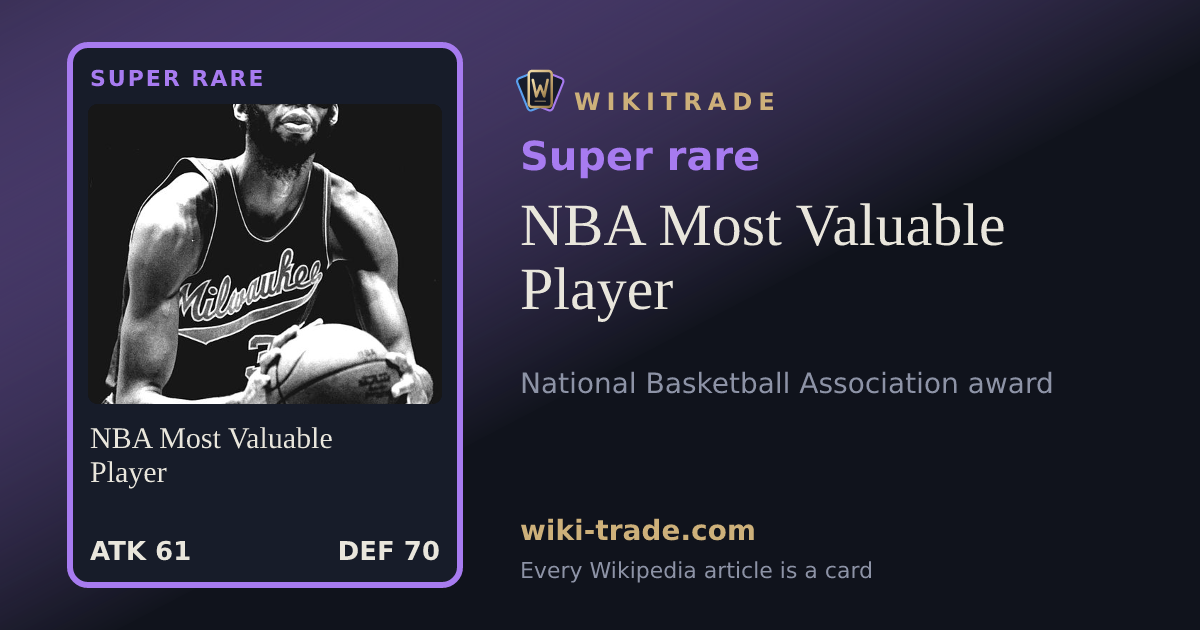 NBA Most Valuable Player — Super rare card