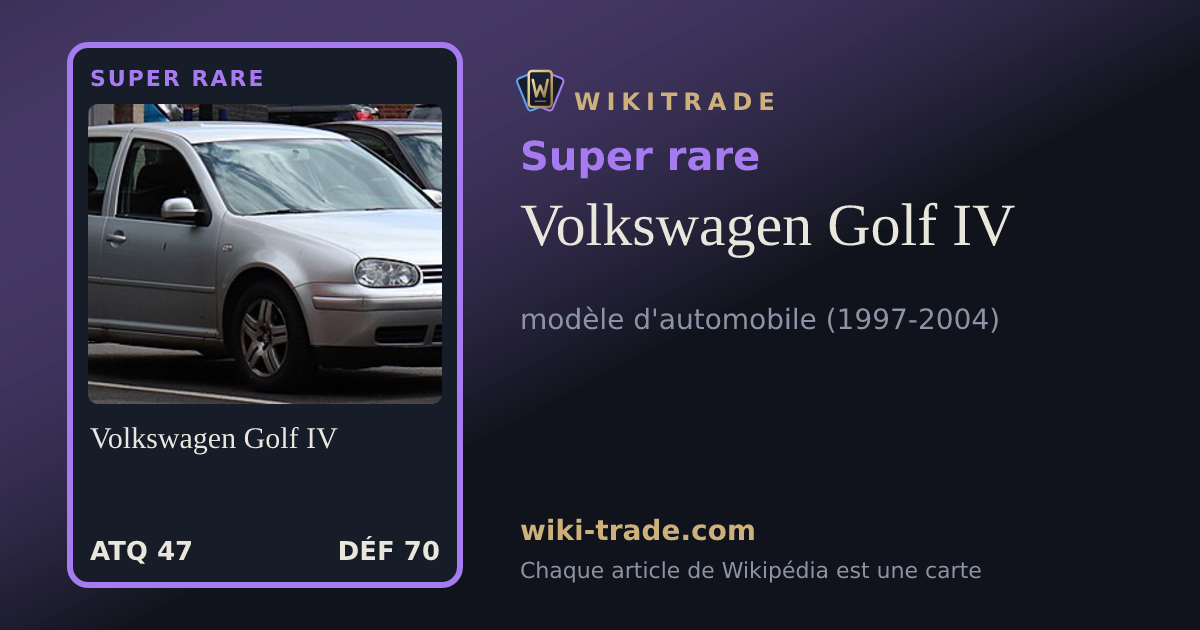 Volkswagen Golf IV — carte Super rare