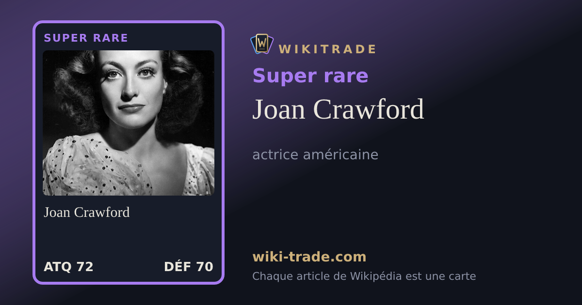 Joan Crawford — carte Super rare