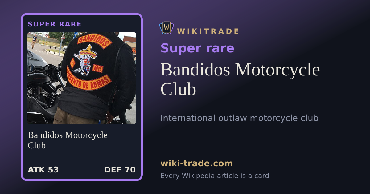Bandidos Motorcycle Club — Super rare card