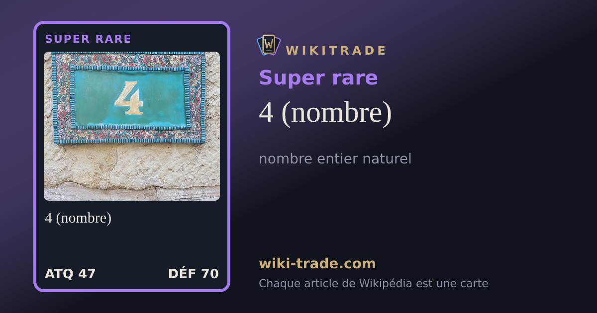 4 (nombre) — carte Super rare