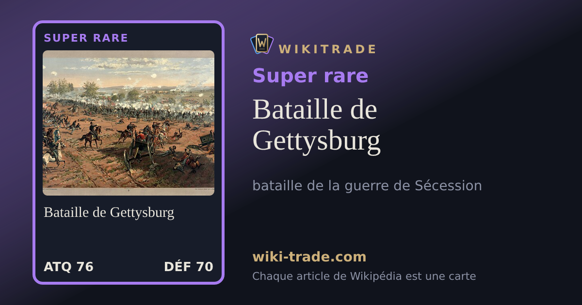 Bataille de Gettysburg — carte Super rare