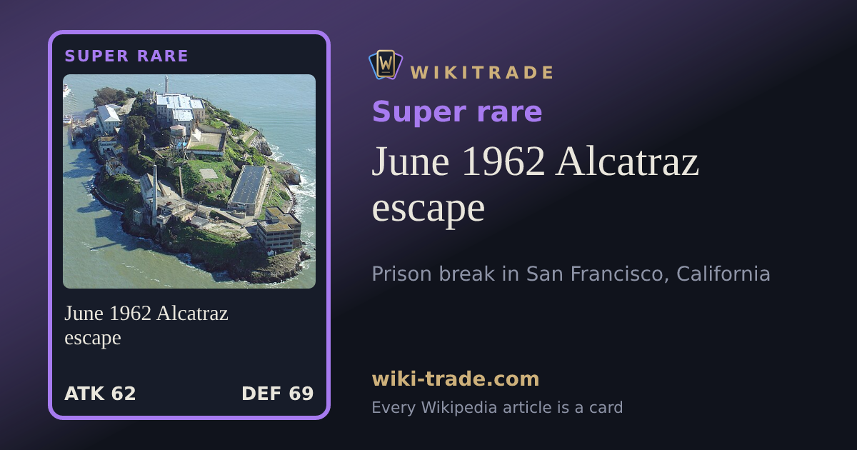 June 1962 Alcatraz escape — Super rare card