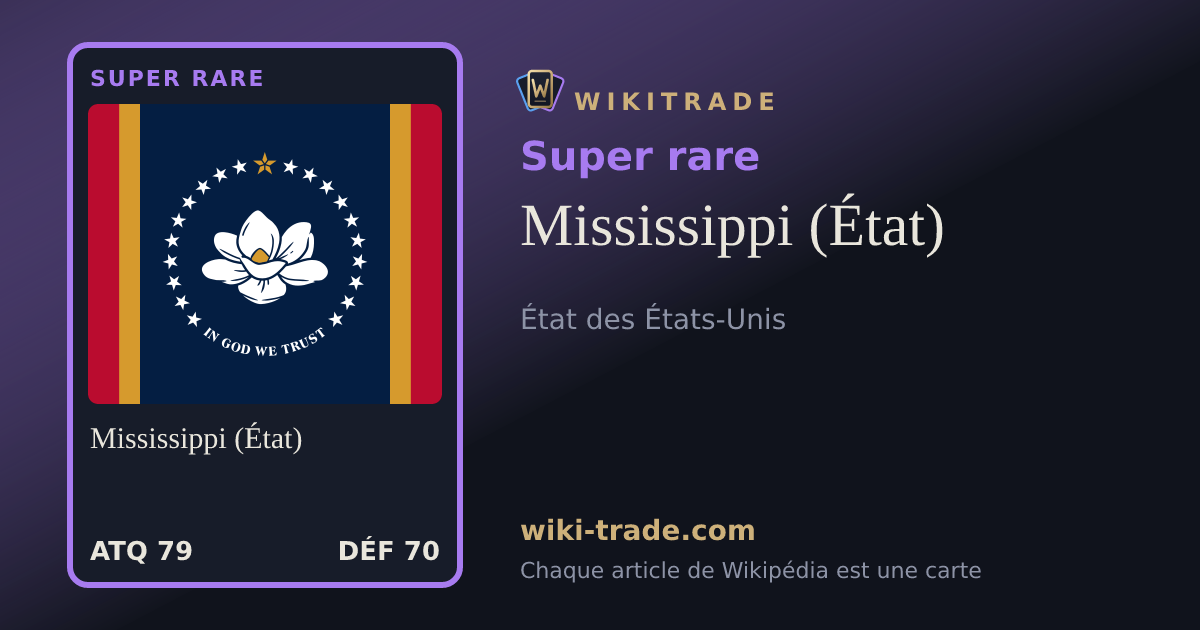 Mississippi (État) — carte Super rare