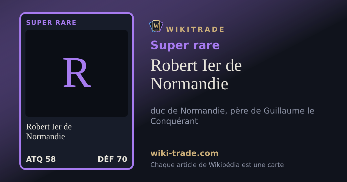 Robert Ier de Normandie — carte Super rare