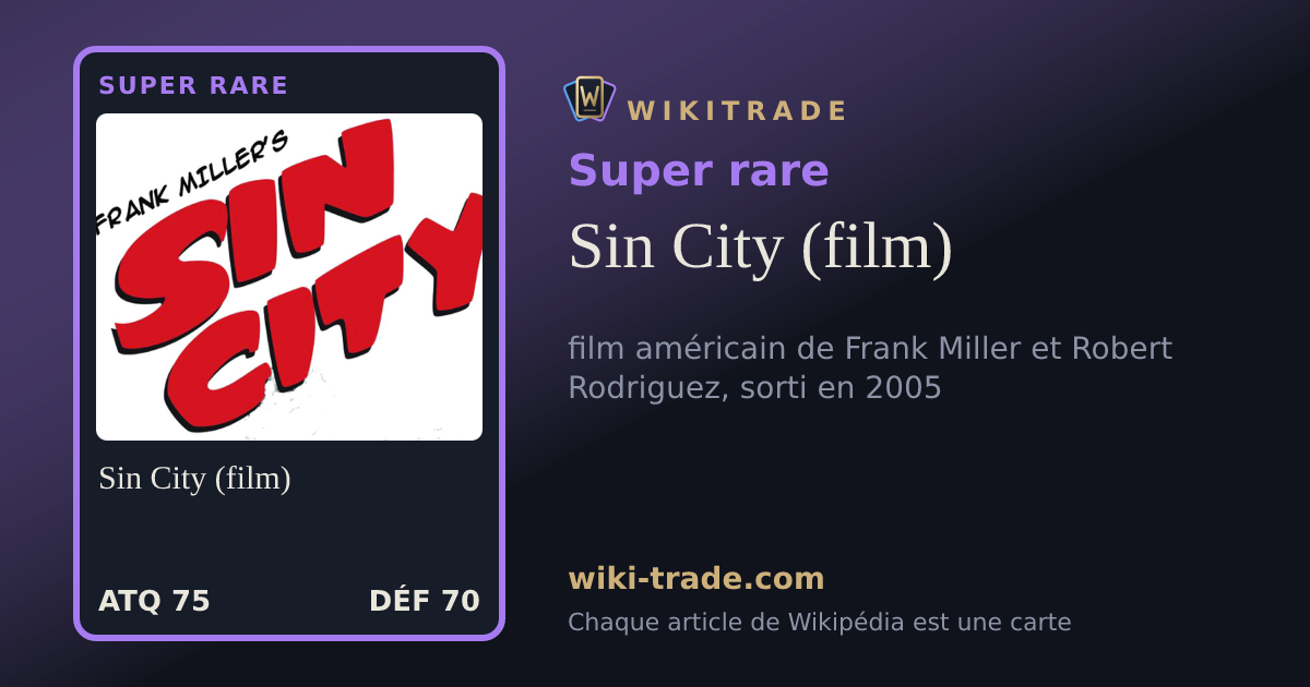Sin City (film) — carte Super rare