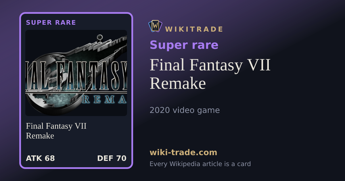 Final Fantasy VII Remake — Super rare card