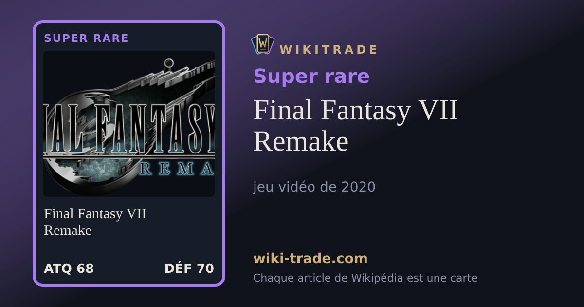Final Fantasy VII Remake — carte Super rare