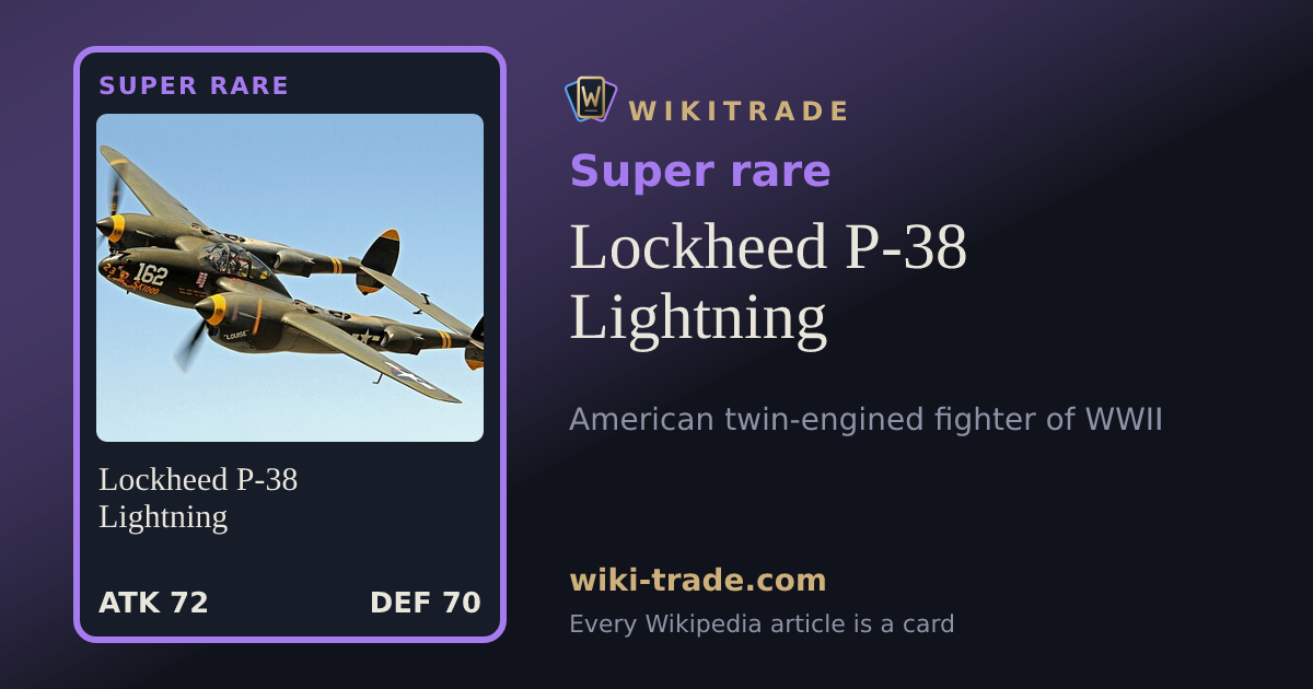 Lockheed P-38 Lightning — Super rare card