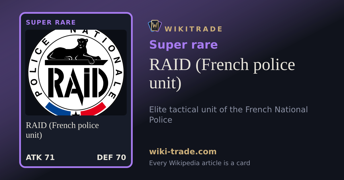 RAID (French police unit) — Super rare card