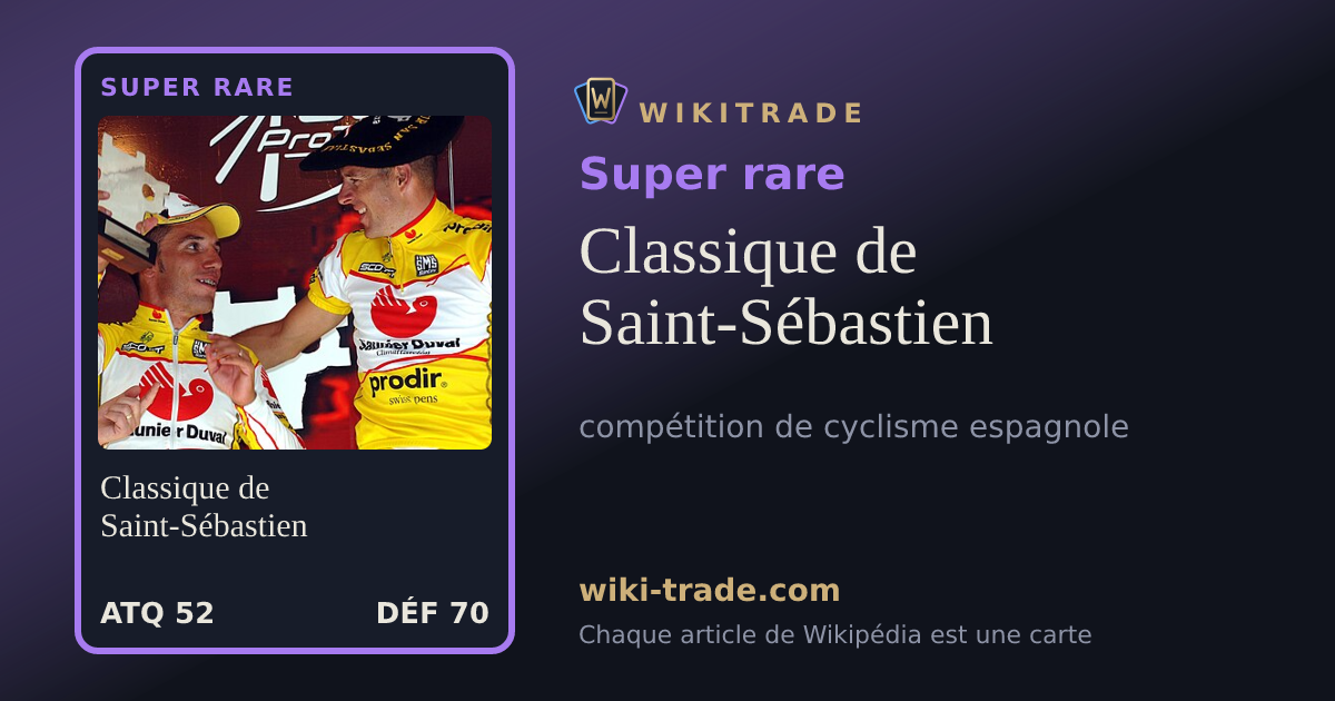 Classique de Saint-Sébastien — carte Super rare