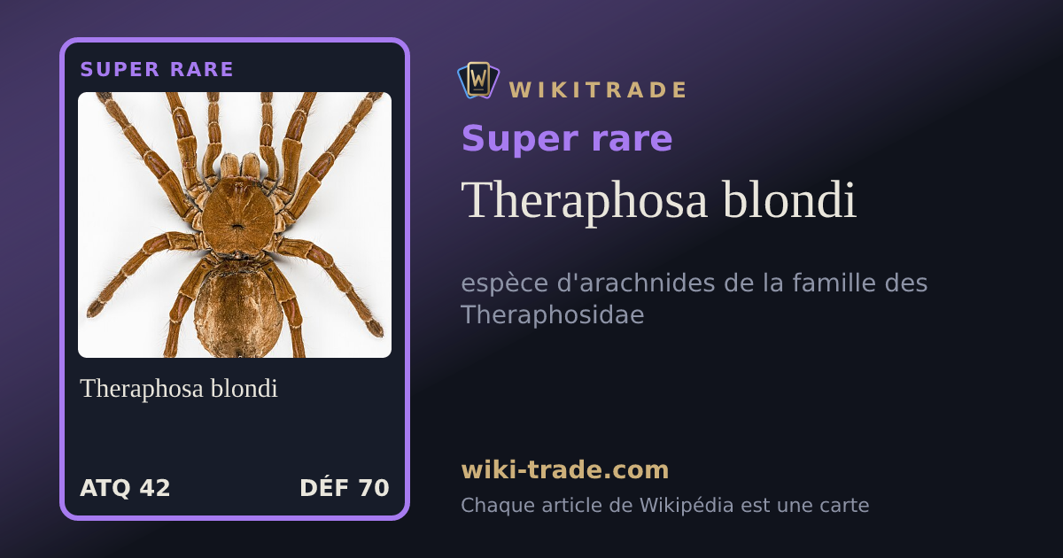 Theraphosa blondi — carte Super rare