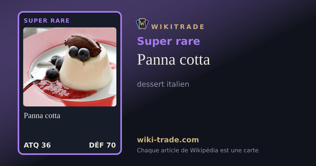 Panna cotta — carte Super rare
