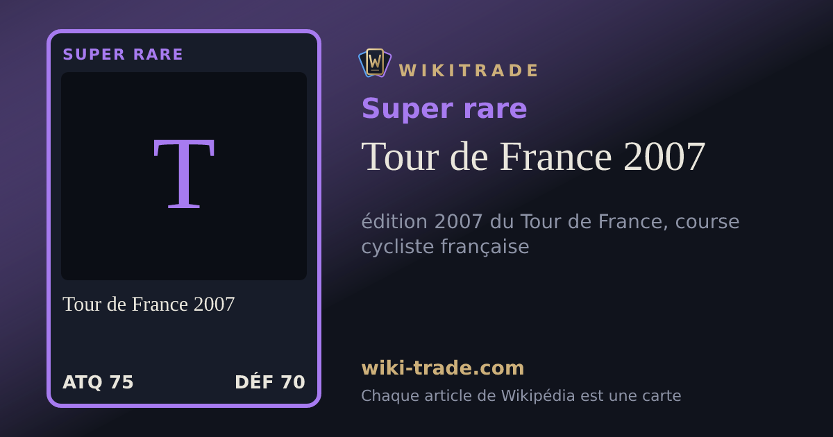 Tour de France 2007 — carte Super rare