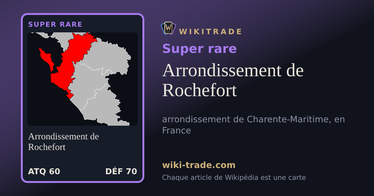 Arrondissement de Rochefort — carte Super rare
