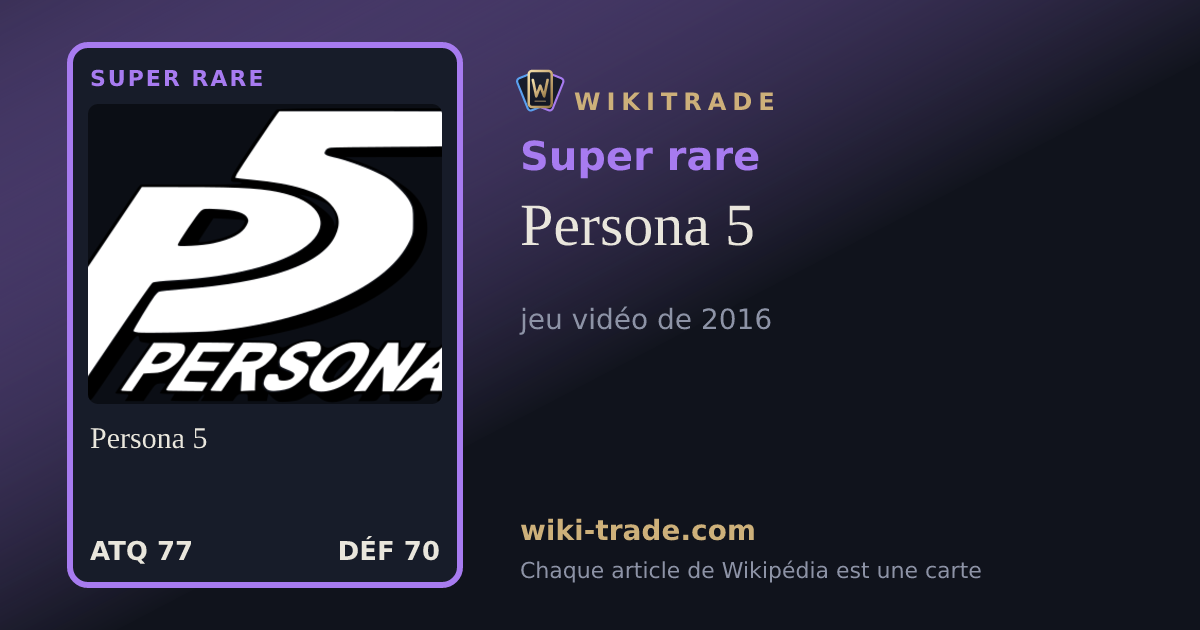 Persona 5 — carte Super rare