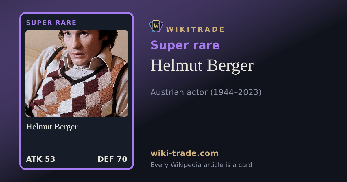 Helmut Berger — Super rare card