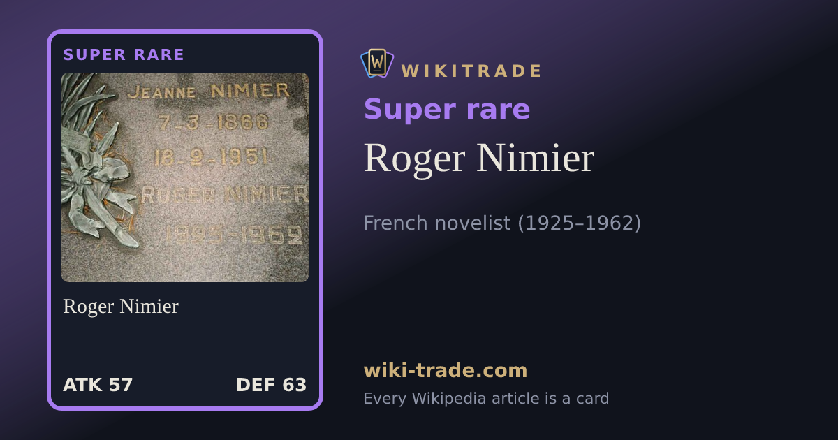 Roger Nimier — Super rare card