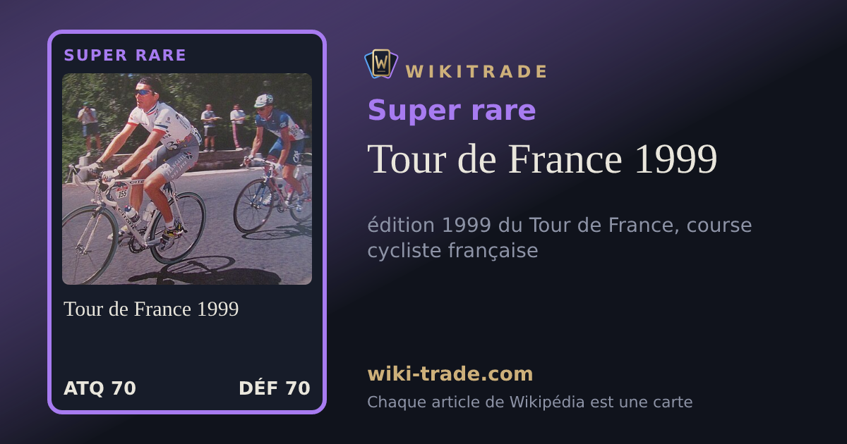Tour de France 1999 — carte Super rare
