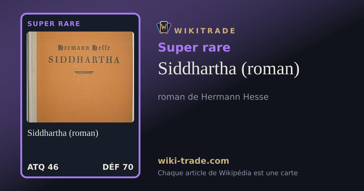 Siddhartha (roman) — carte Super rare
