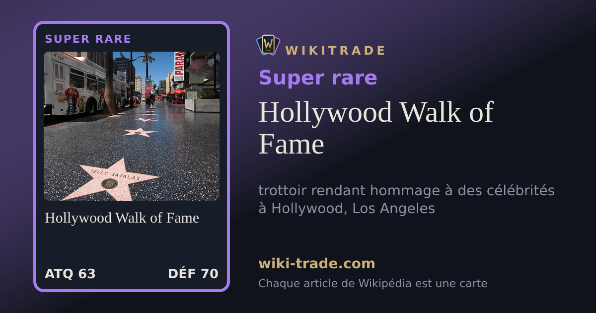 Hollywood Walk of Fame — carte Super rare