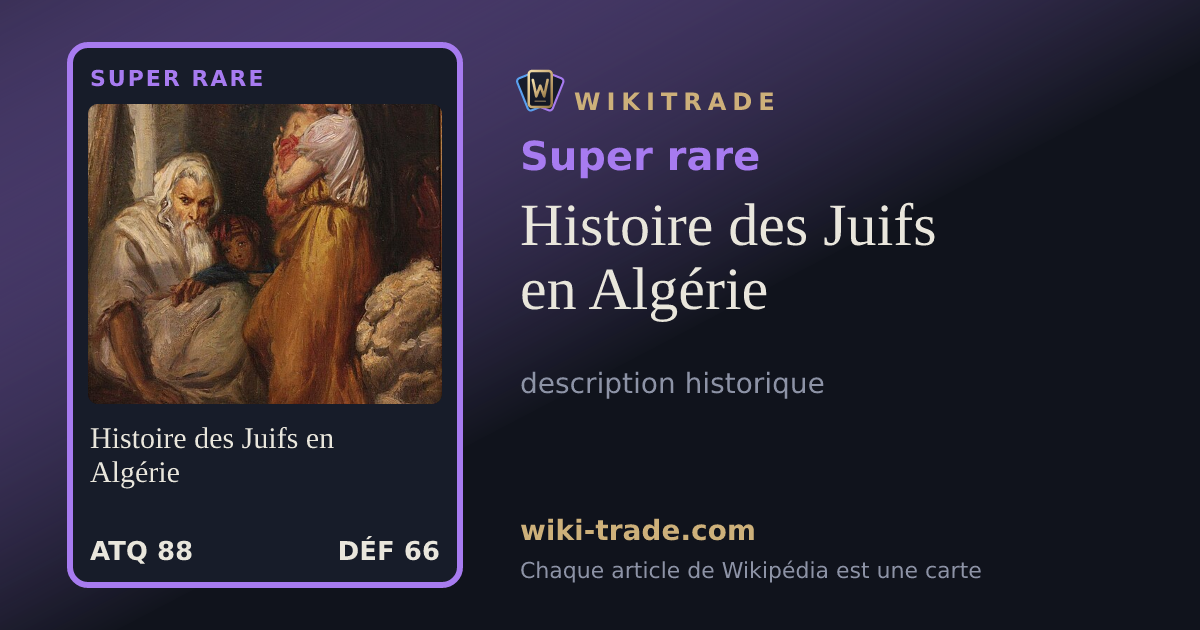 Histoire des Juifs en Algérie — carte Super rare