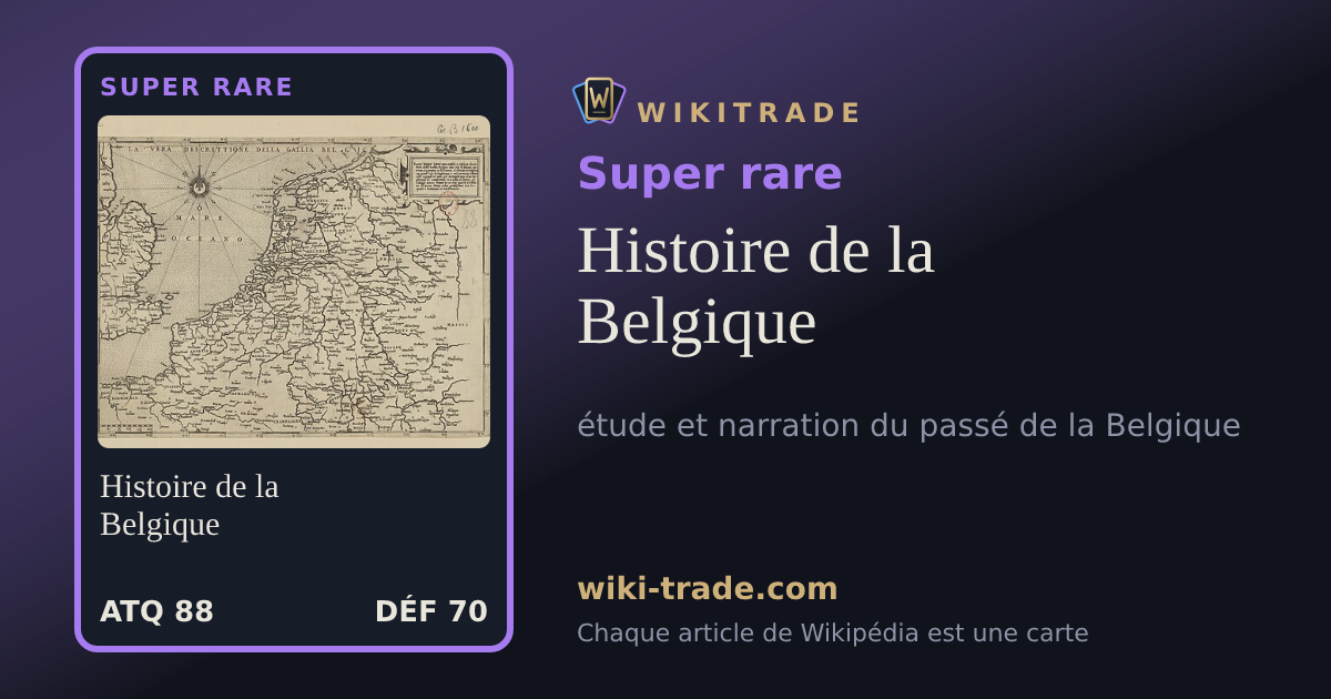 Histoire de la Belgique — carte Super rare