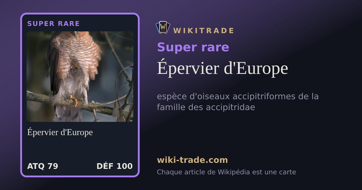 Épervier d'Europe — carte Super rare