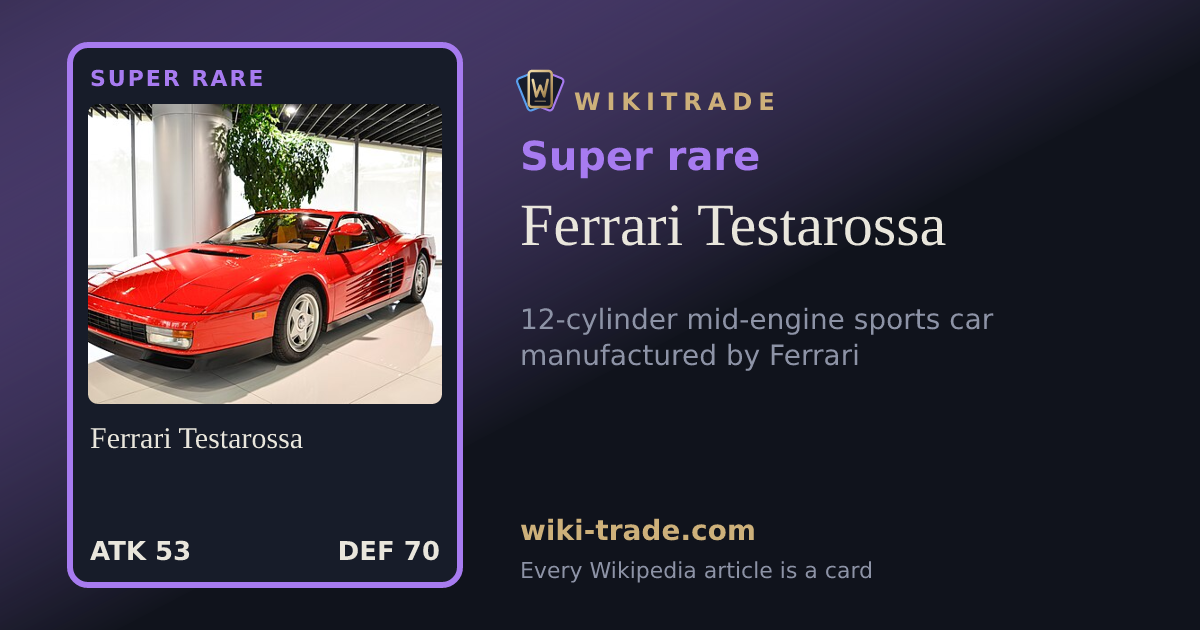 Ferrari Testarossa — Super rare card
