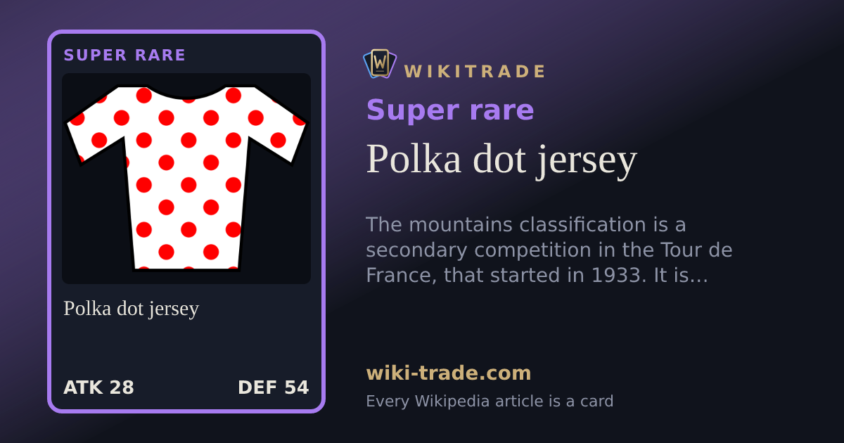 Polka dot jersey — Super rare card