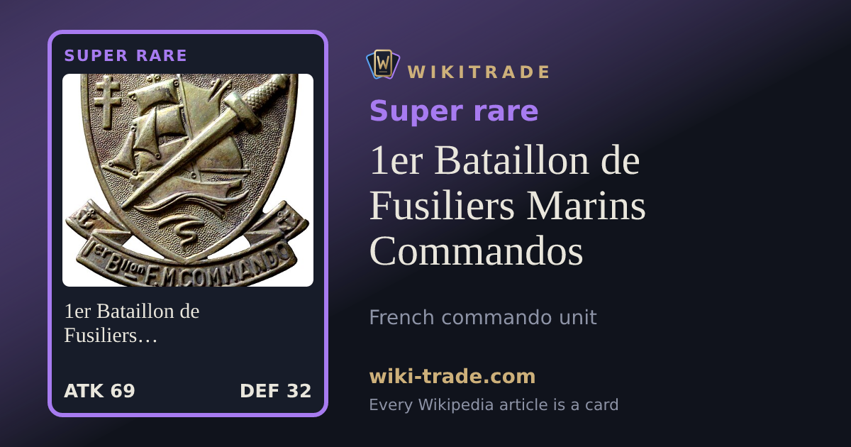 1er Bataillon de Fusiliers Marins Commandos — Super rare card
