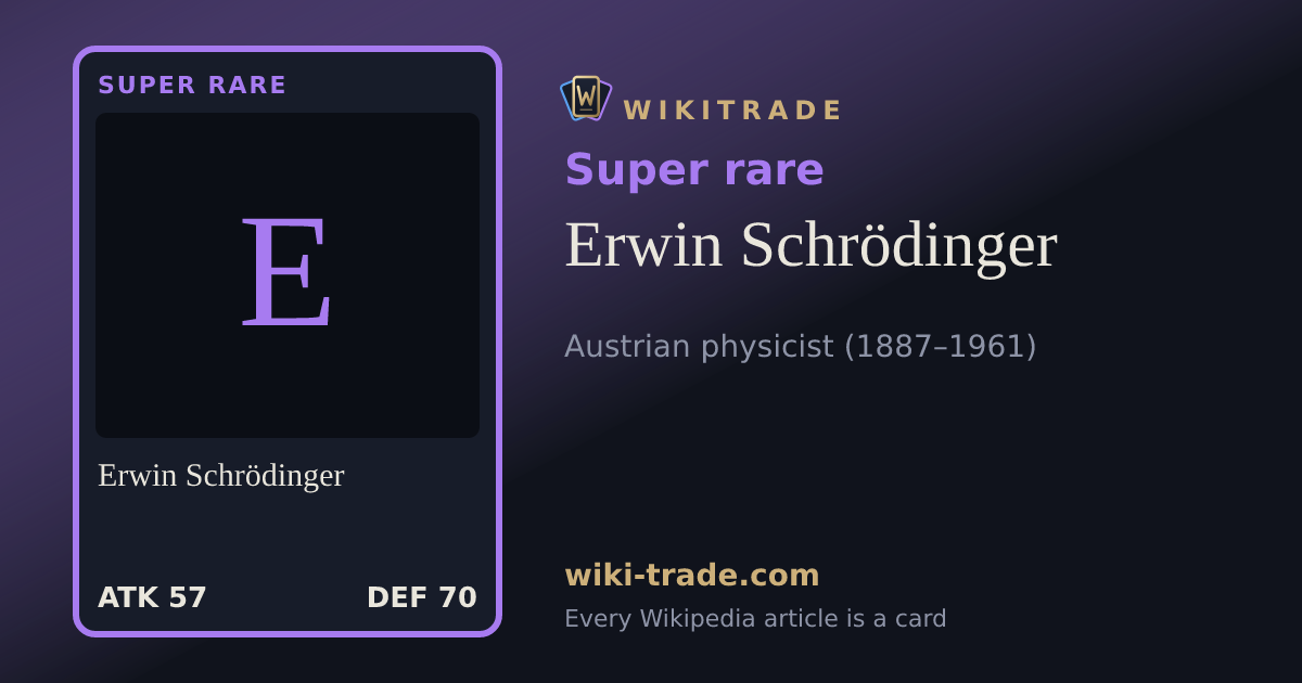 Erwin Schrödinger — Super rare card