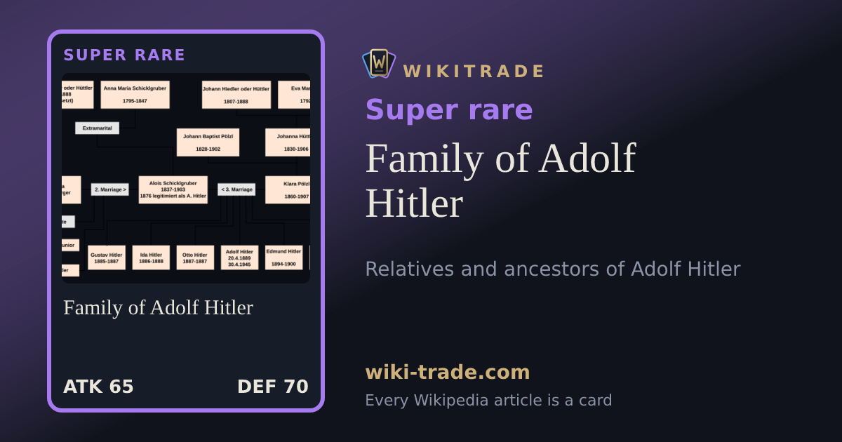 Family of Adolf Hitler — Super rare card